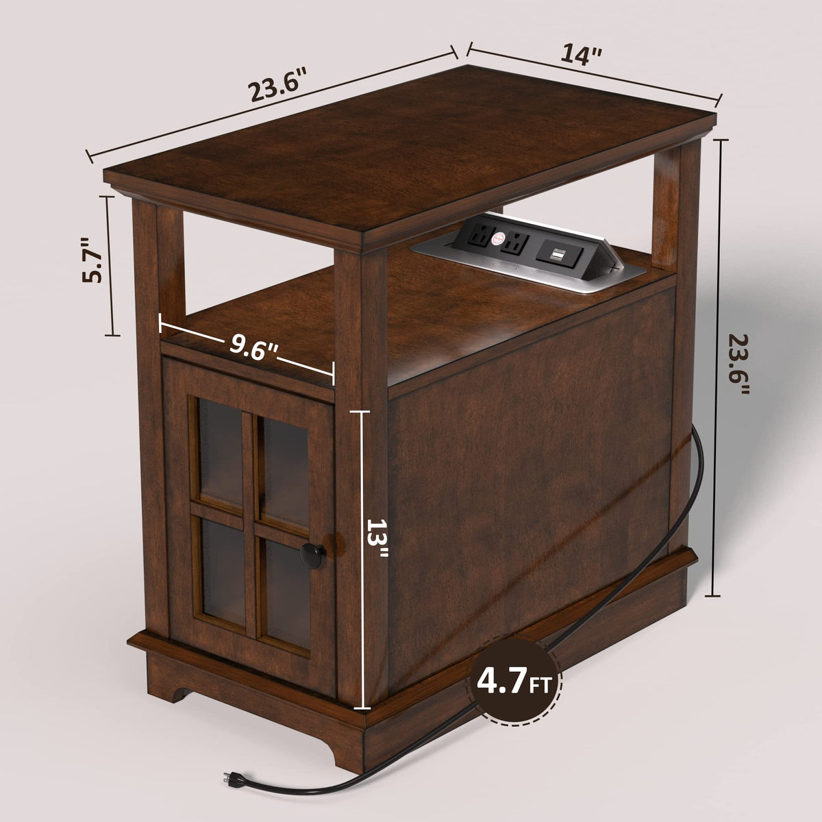 End Table with Charging Station and Storage K743
