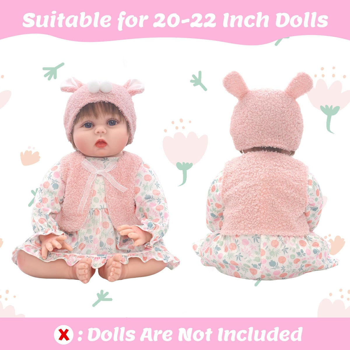 20-22 Inch Reborn Baby Doll Clothes & Accessories Set C470