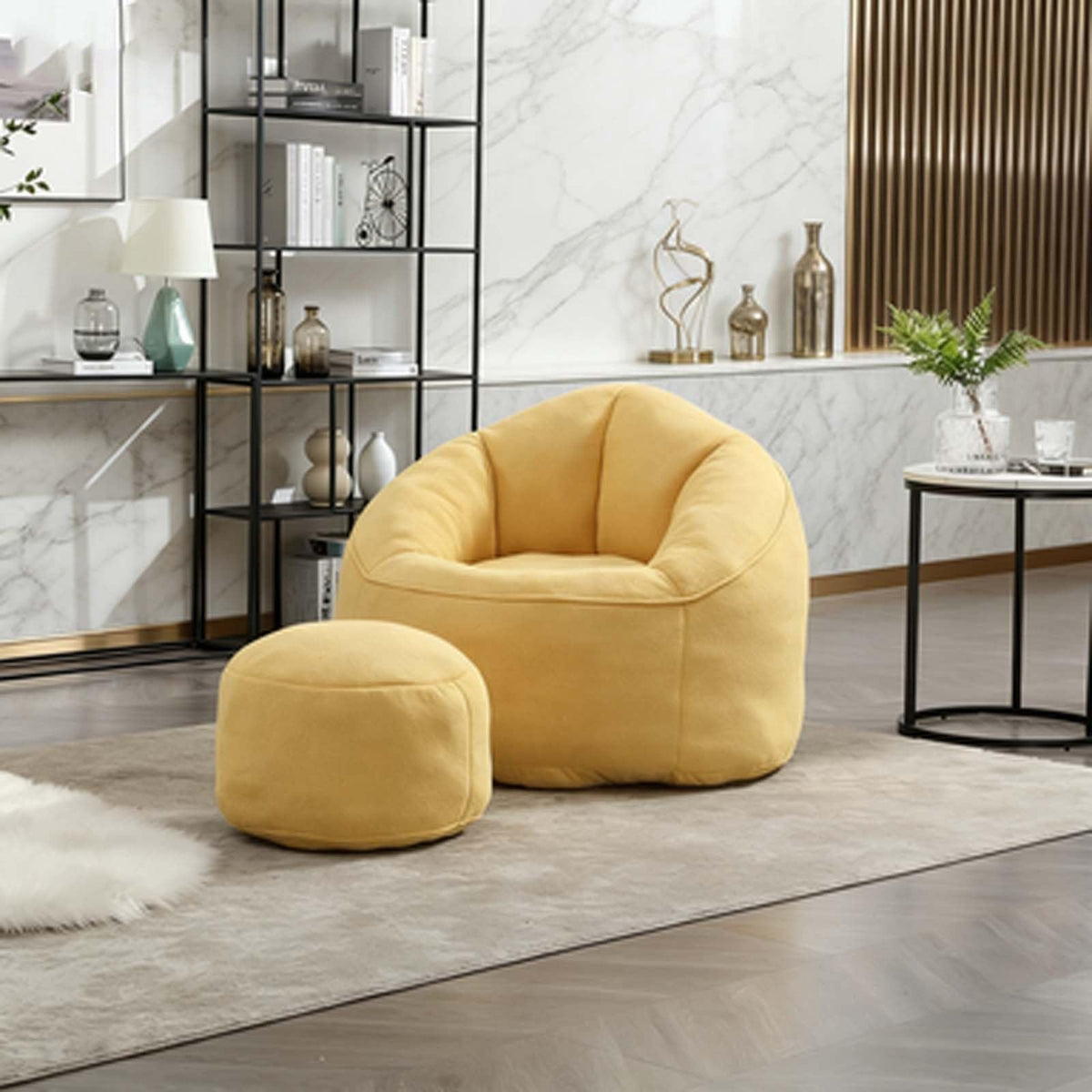 Microfiber Memory Foam Bean Bag Chair with Ottoman X20242