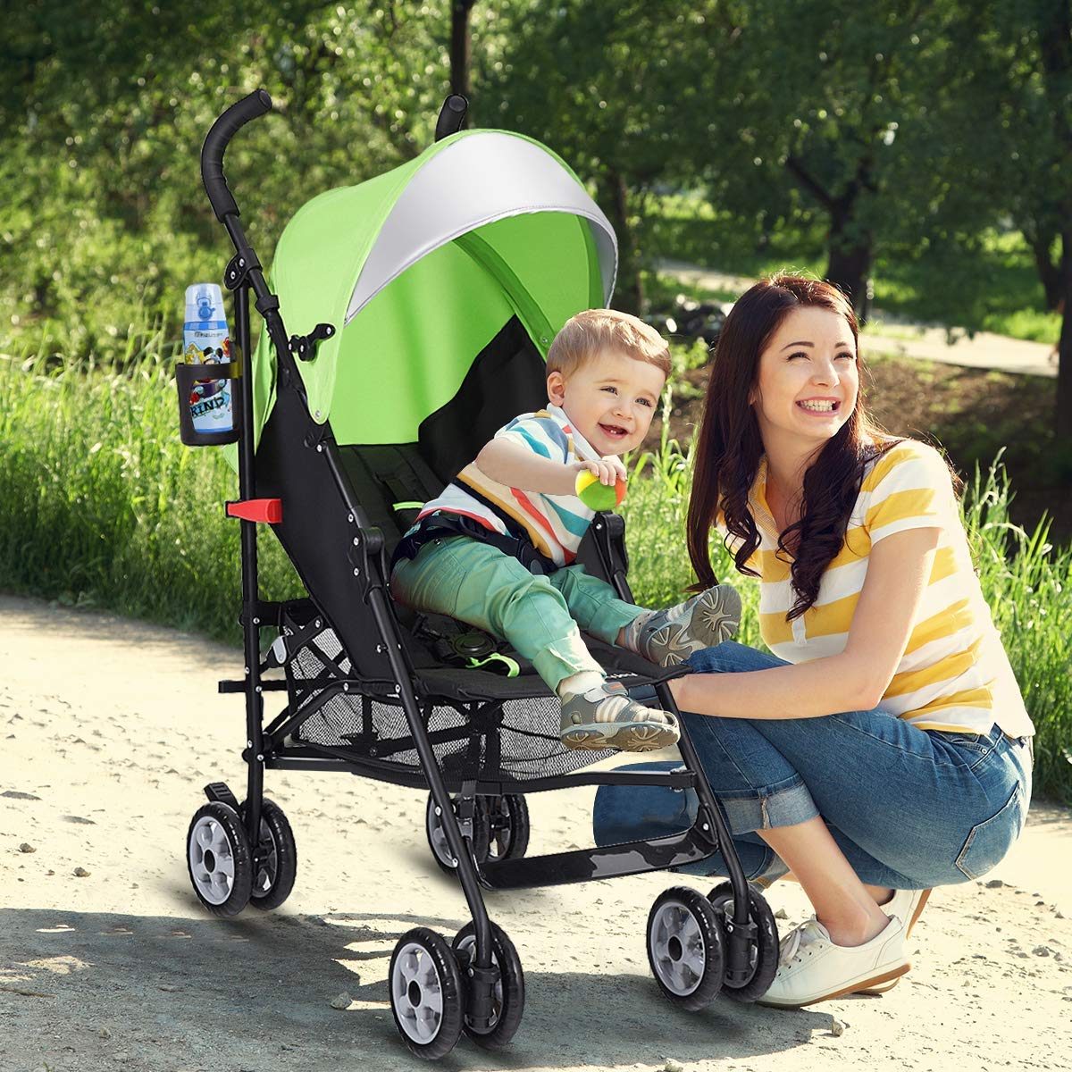 Lightweight Compact Travel Stroller Green E180459