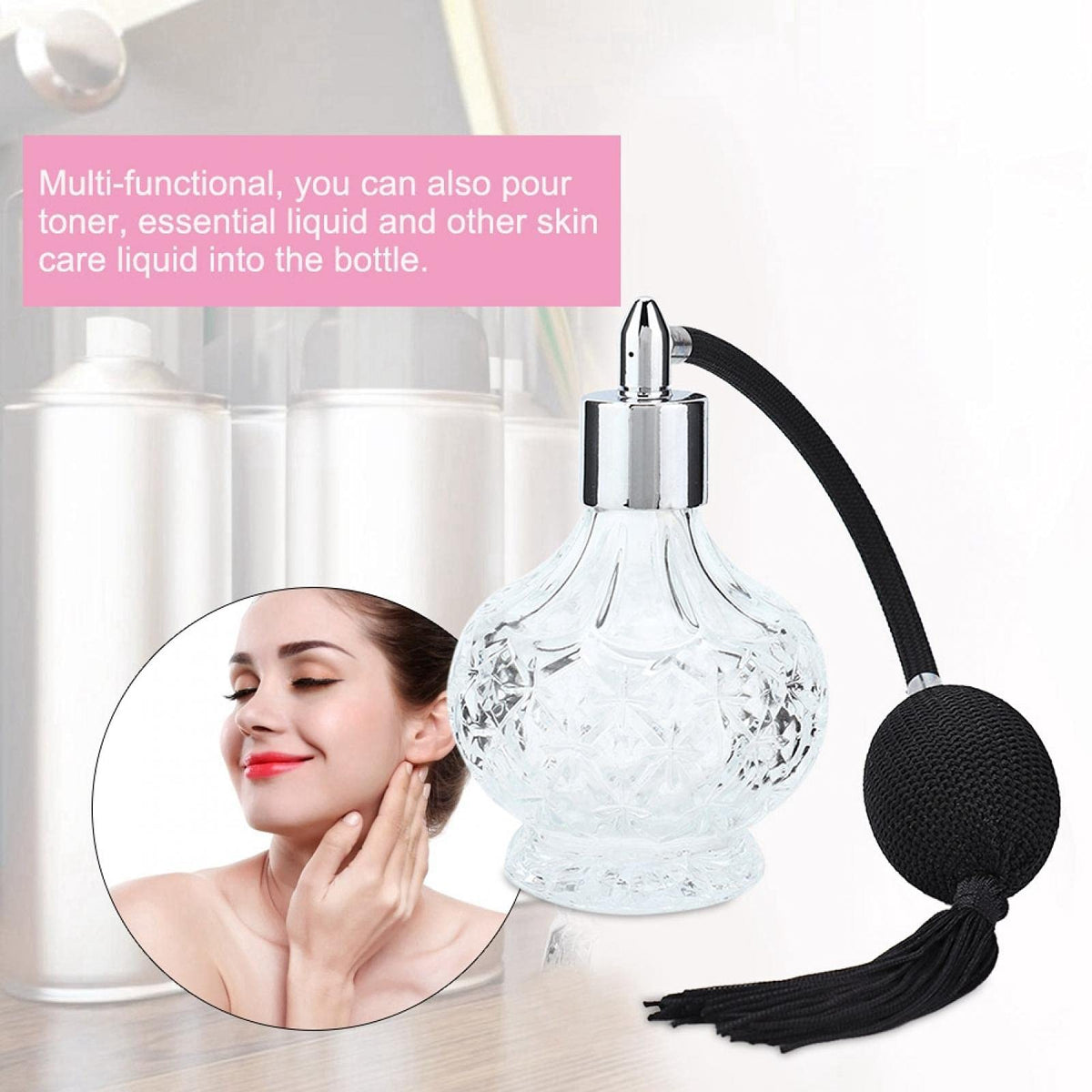 Refillable Glass Perfume Bottle with Tassel R554