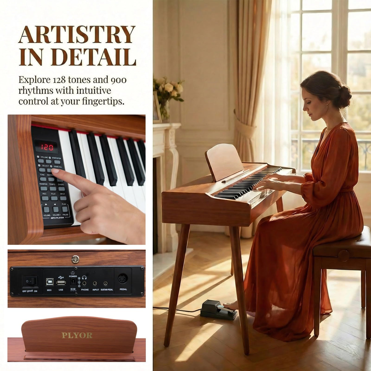 88 Key Semi Weighted Full-Size Electric Piano Keyboard W15127