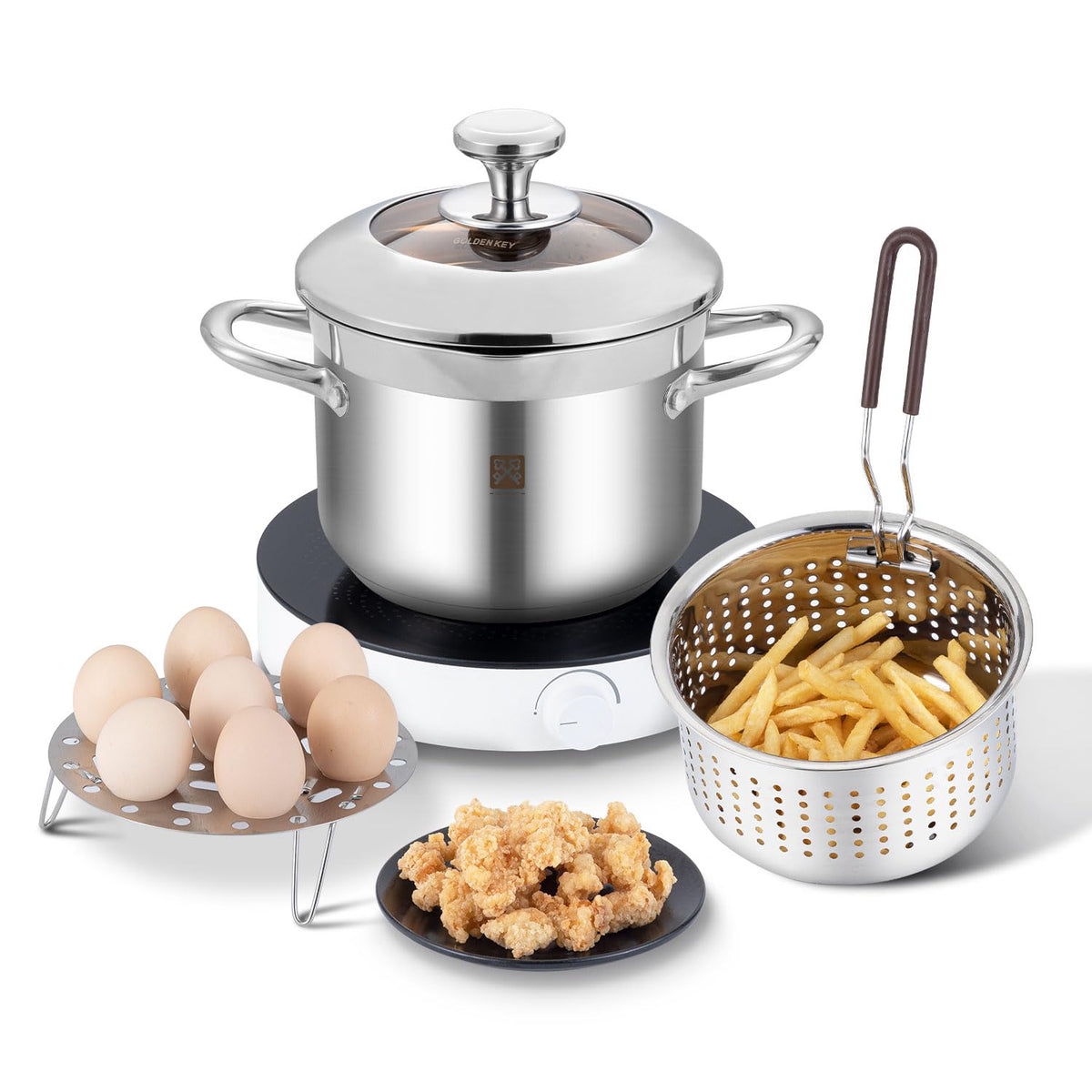 4.0L Deep Fryer Pot with Basket and Lid G273