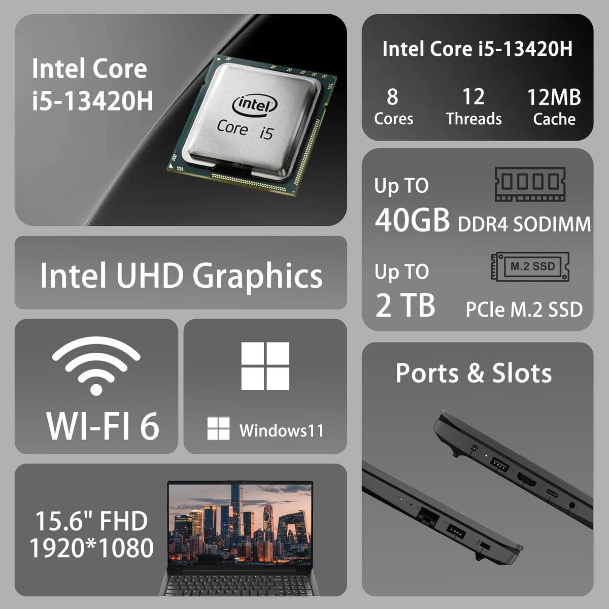 15.6" FHD Business Laptop, 16GB RAM, 256GB SSD F394