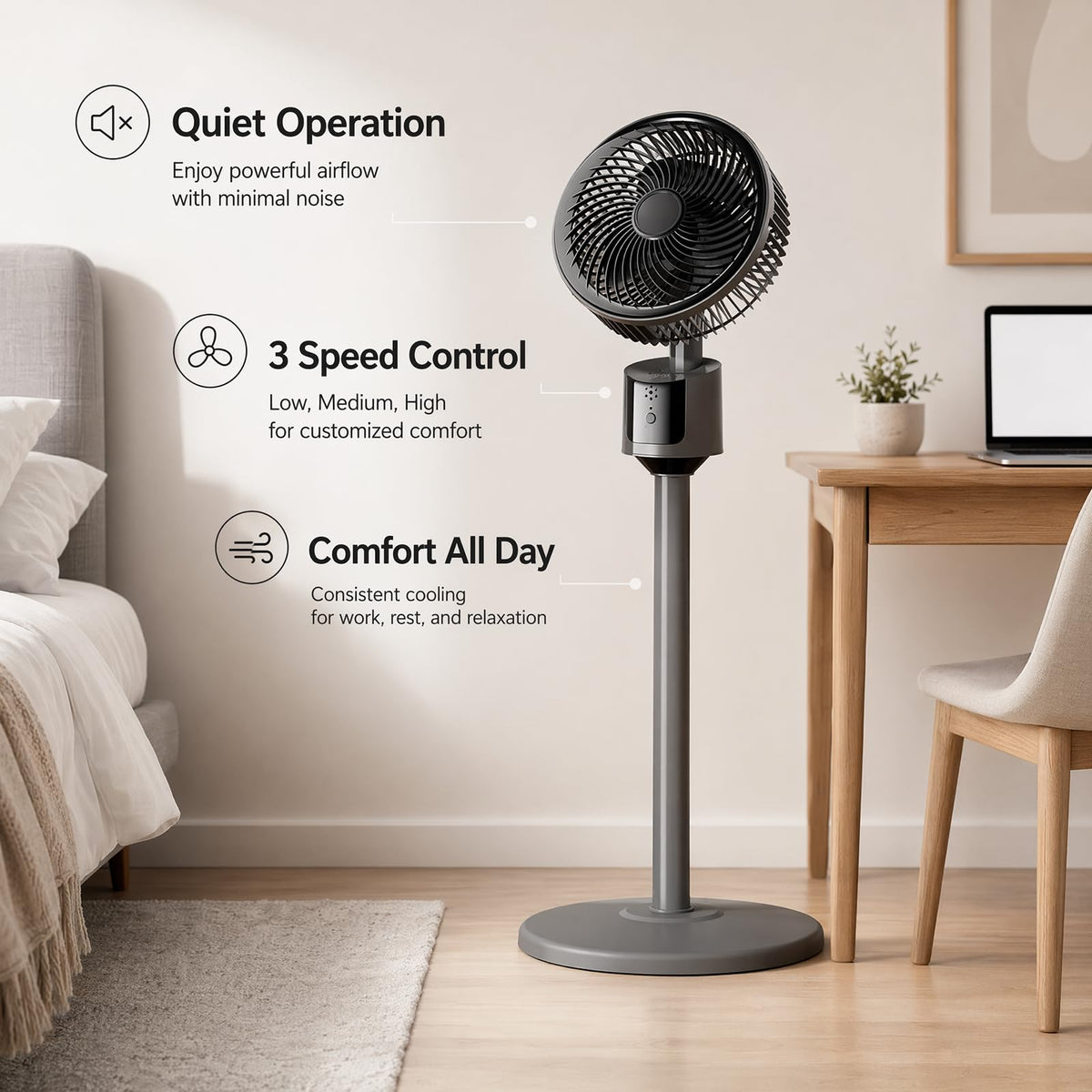 USB Powered Standing Floor Fan G35995