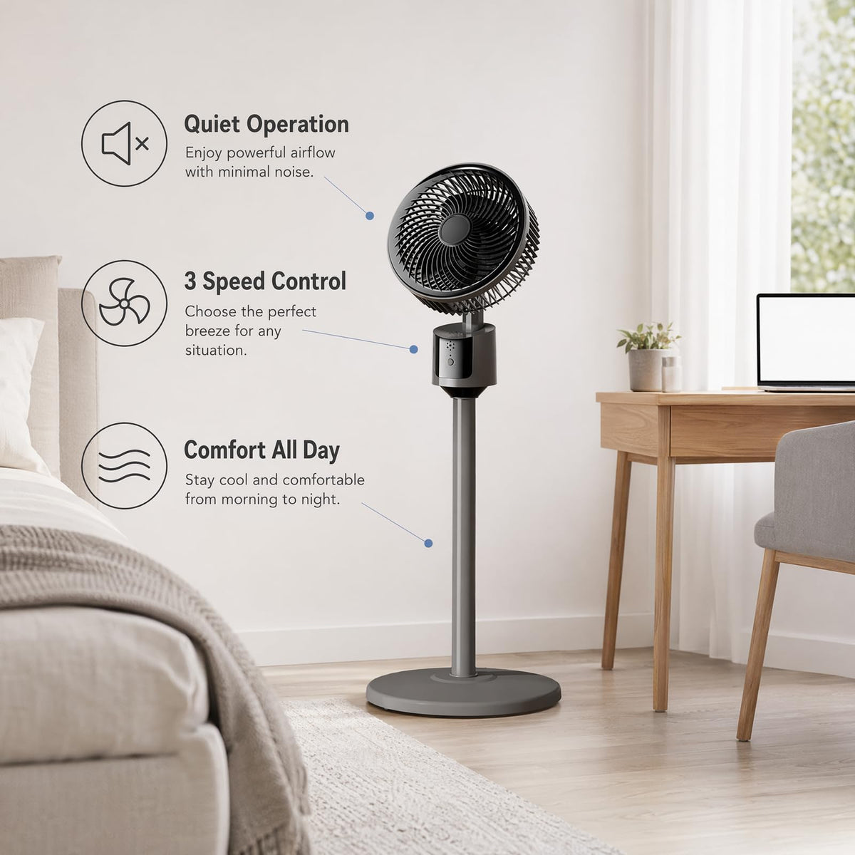 USB Powered Standing Floor Fan G35995