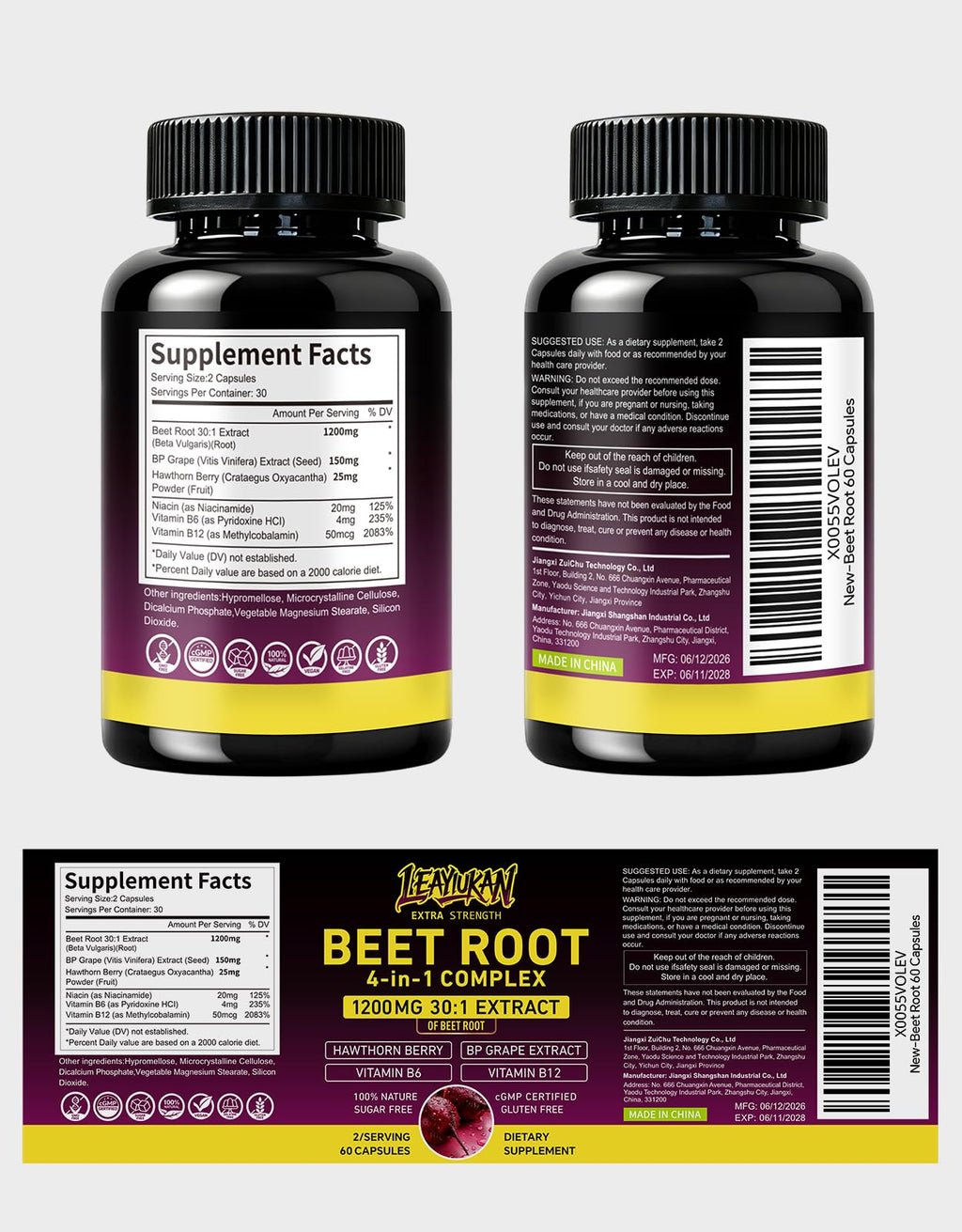 Beet Root Capsules 1200mg 60 Count P108