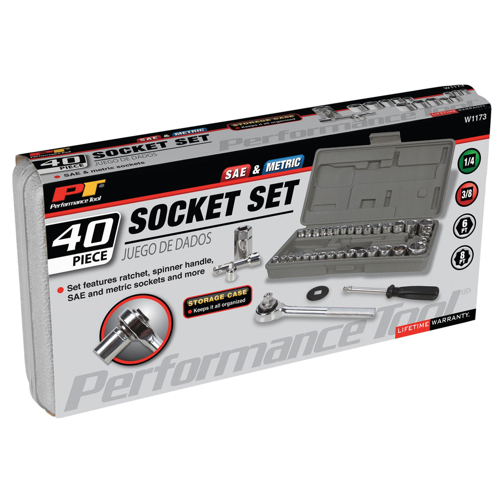 40-Piece SAE and Metric Socket Wrench Set P953515