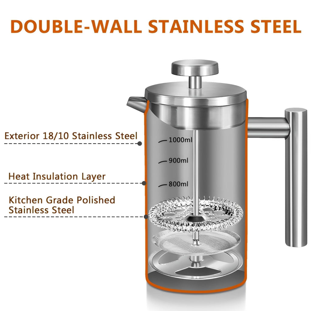 50oz Stainless Steel Double Wall Insulated French Press L945353
