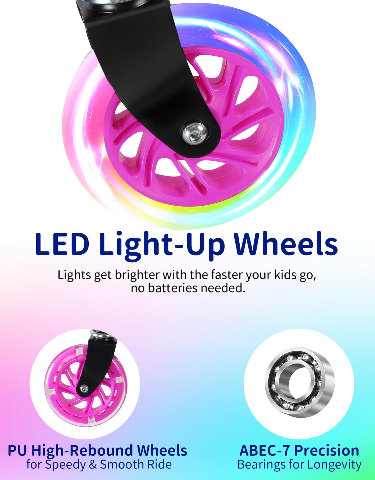 2 Wheel Folding Kick Scooter with Light Up Wheels N104897