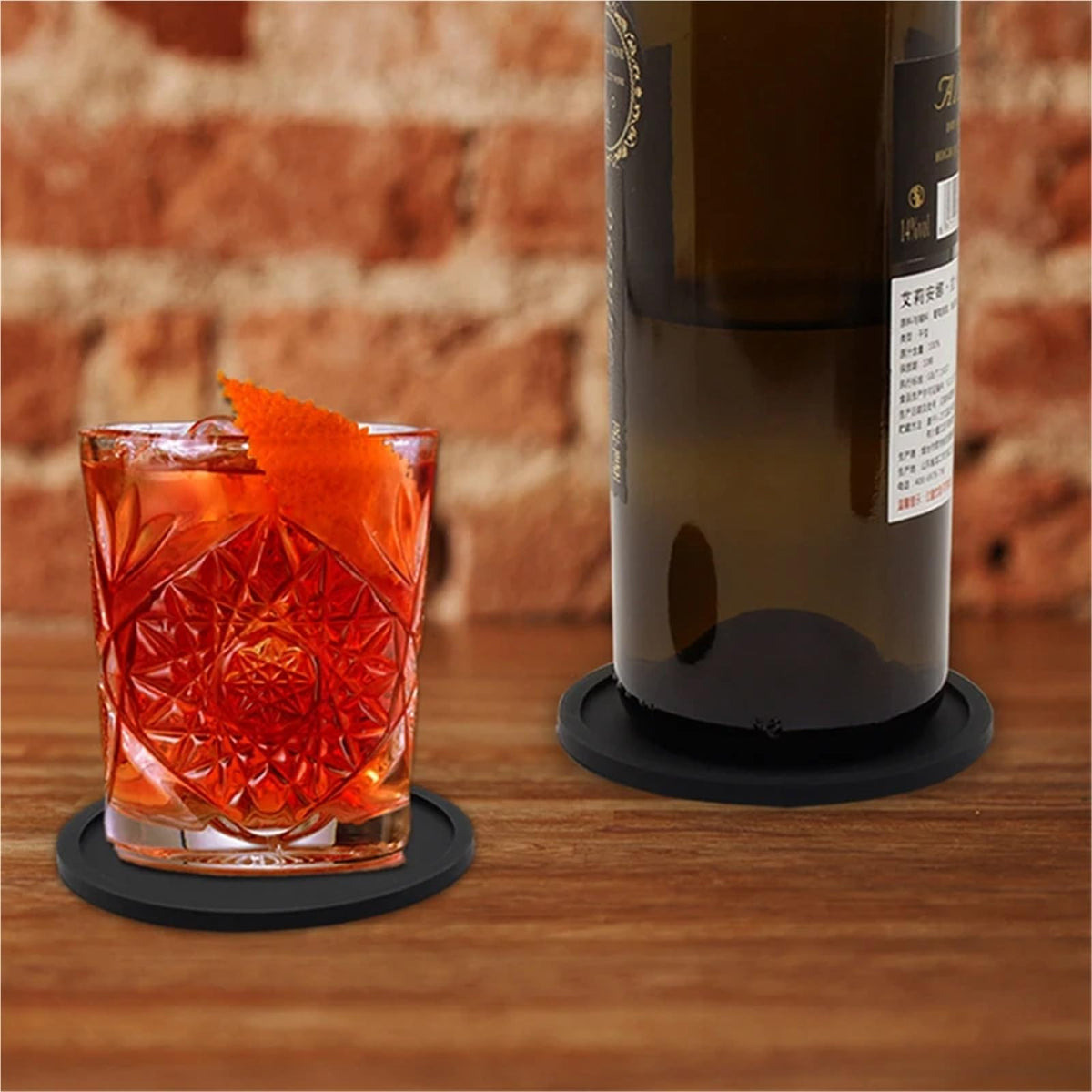 32 Pc Black Silicone Coasters V3330
