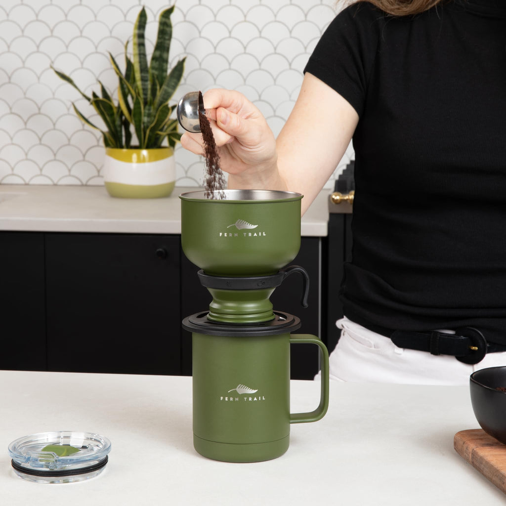 12 oz Insulated Mug with Lid and Reusable Coffee Filter S698