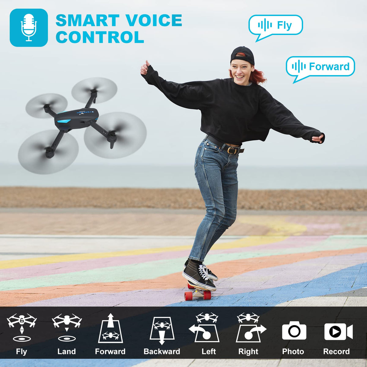 Foldable 1080P Camera Drone with 2 Batteries P60722