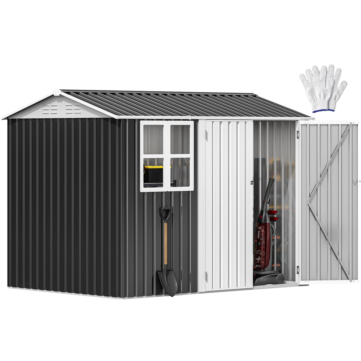 10' x 8' Waterproof Metal Outdoor Storage Shed M1071