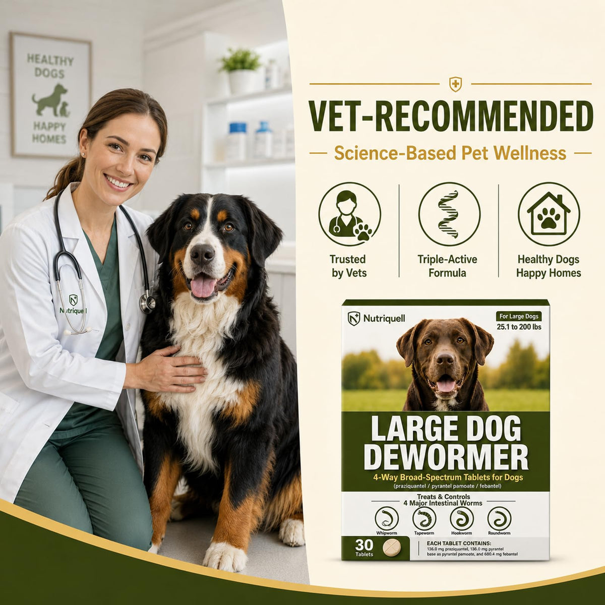 Medium and Large Dog Dewormer Tablets G30058