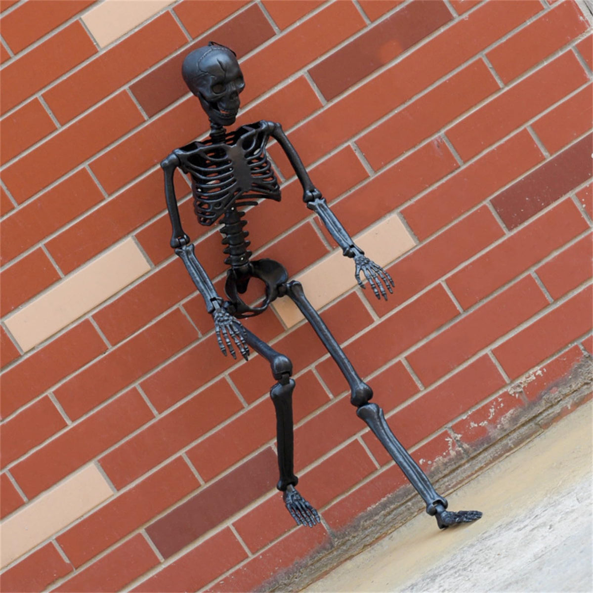 Halloween Human Skeleton Decorations, 35.4" Posable Full Body Skeleton K858661