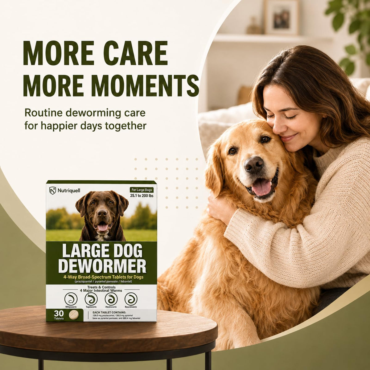 Medium and Large Dog Dewormer Tablets G30058
