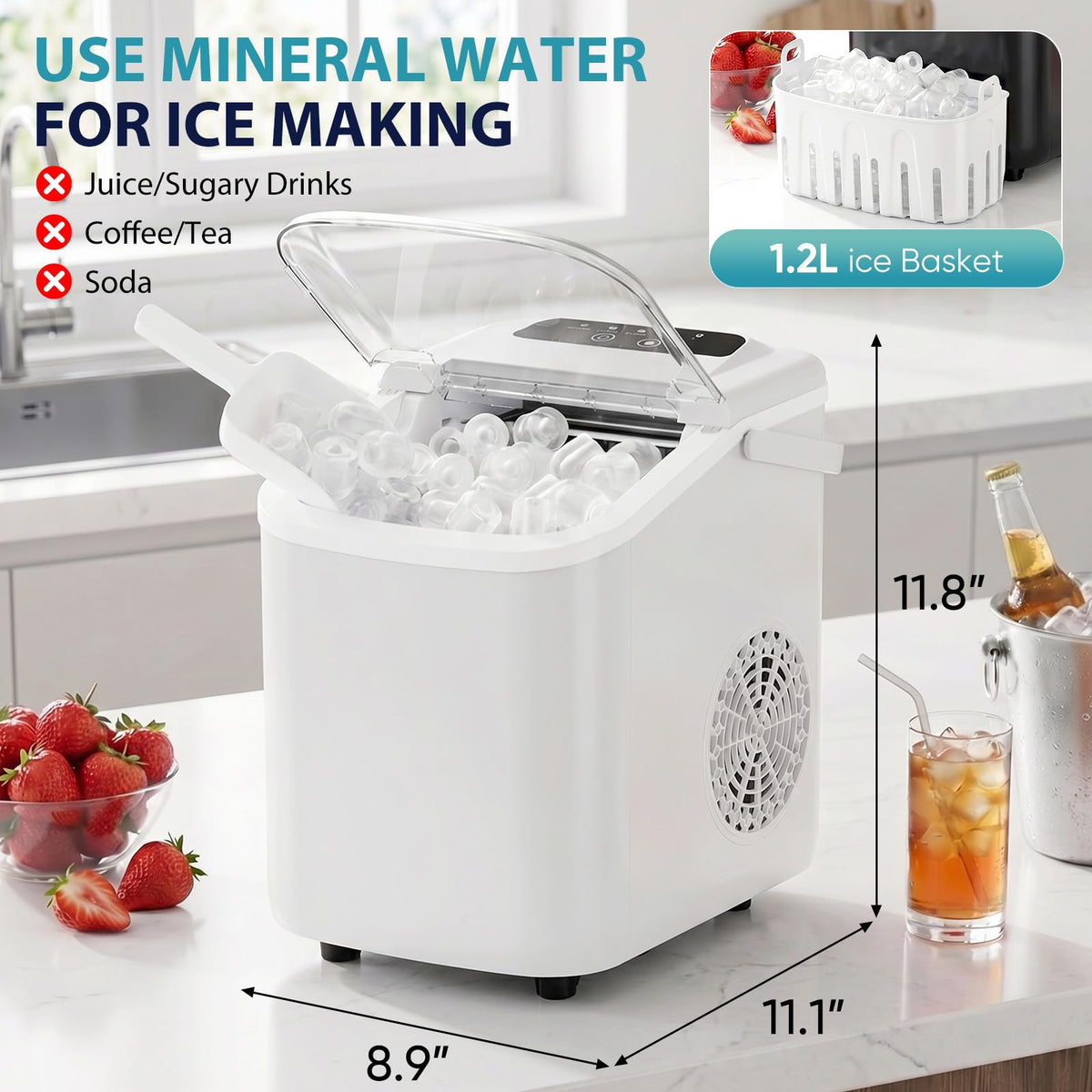 Countertop Ice Maker with Portable Handle X5651