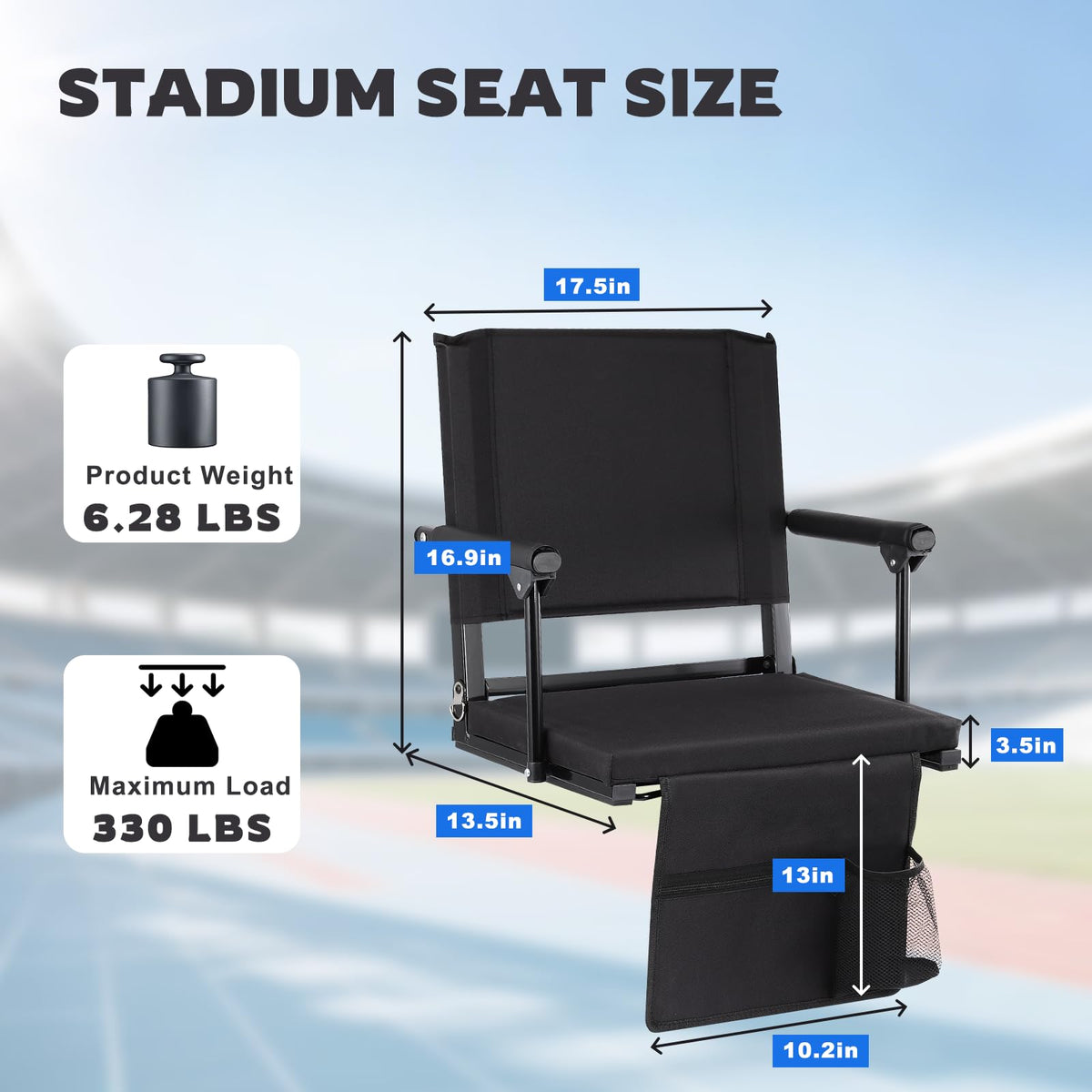 2 PCS Stadium Seats with Back Support C5708