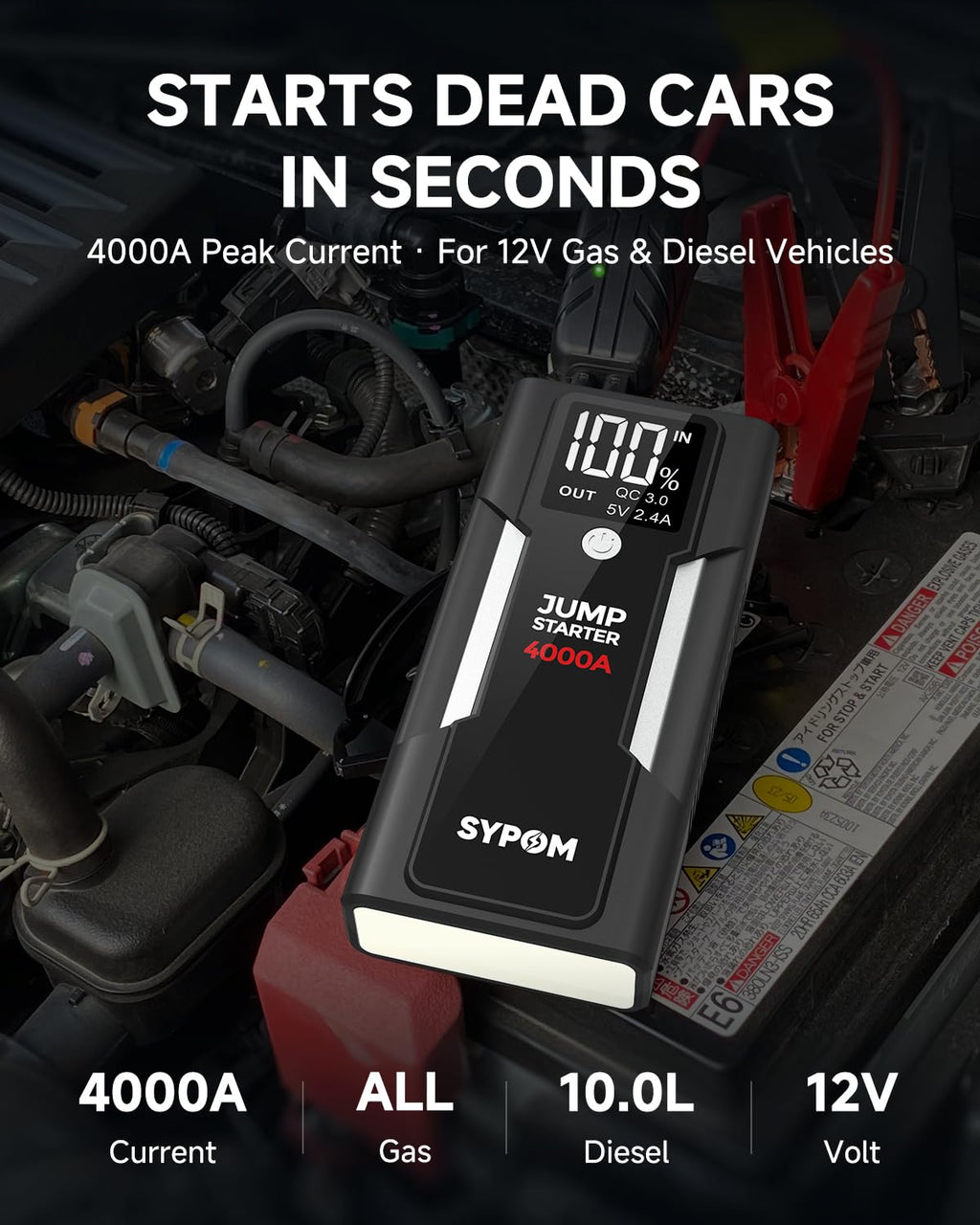 12V Portable Car Jump Starter Power Pack T239