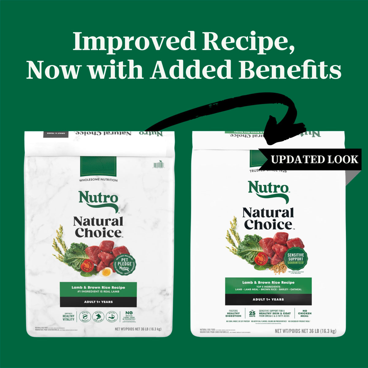 Adult Dry Dog Food, Lamb & Brown Rice Recipe, 36 lb K398