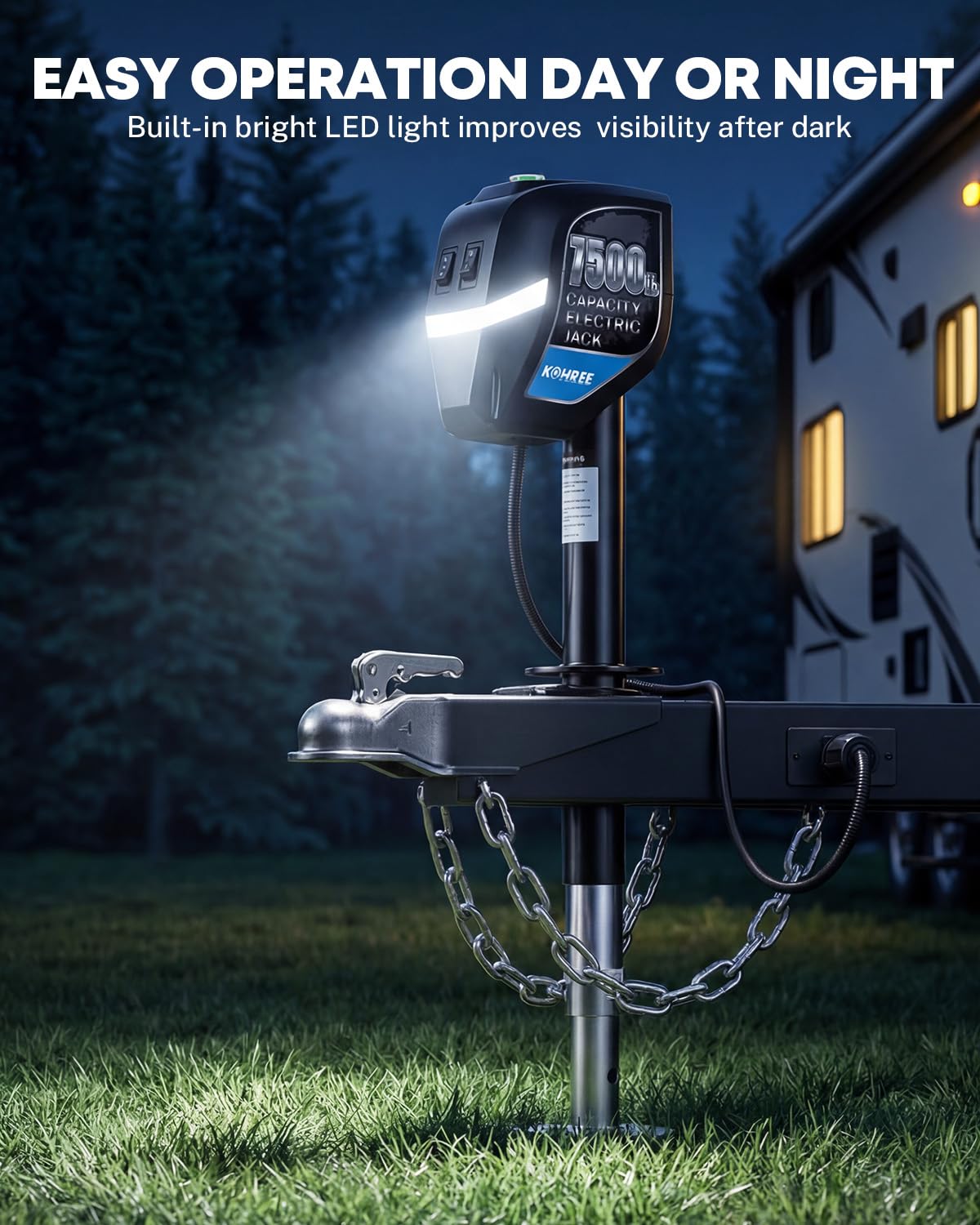 7500lbs Electric Trailer Jack with 7 Way Plug P1427