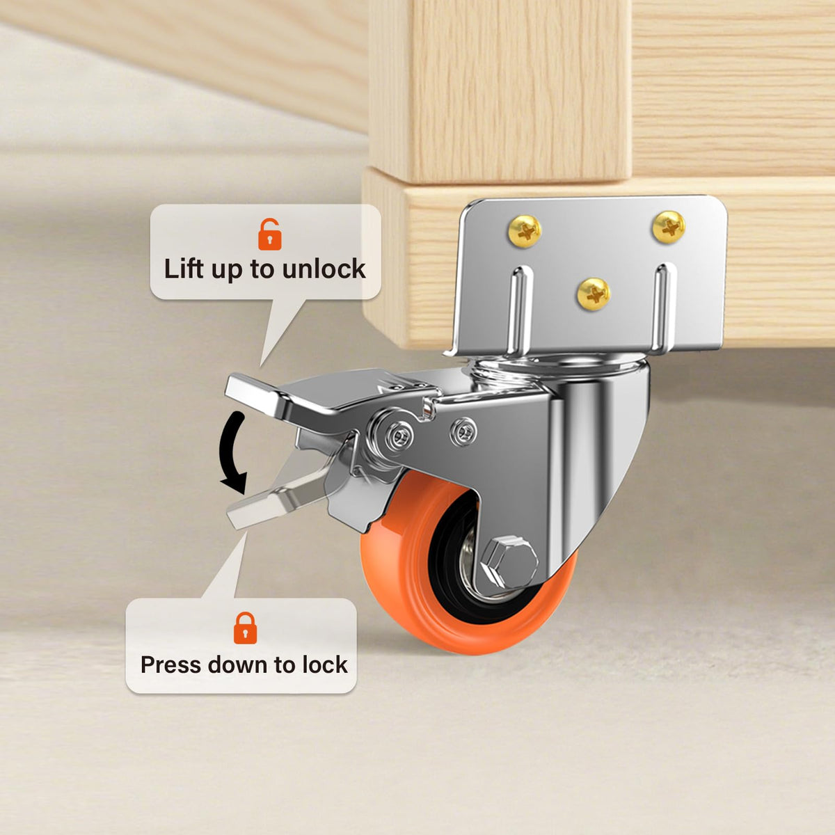 2" L-Shaped Swivel Caster Wheels Set of 4 O39637