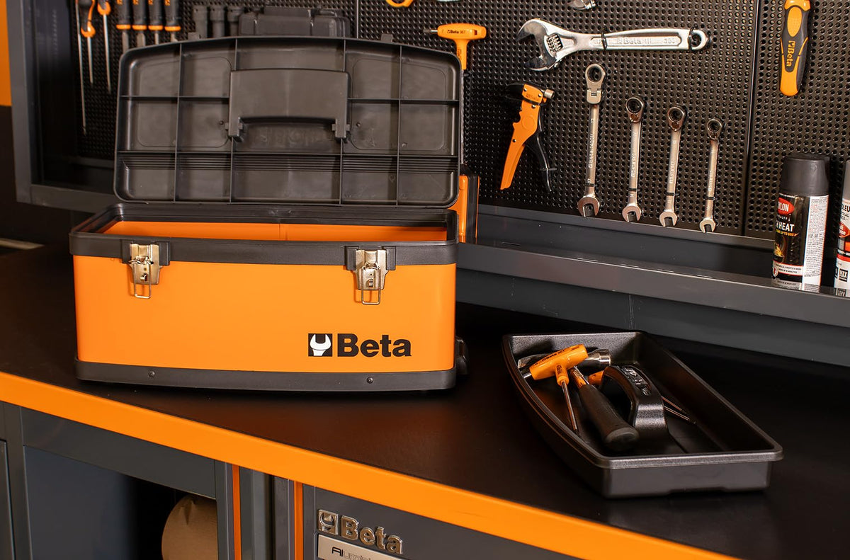 Orange Two-Module Rolling Metal Tool Chest R861046