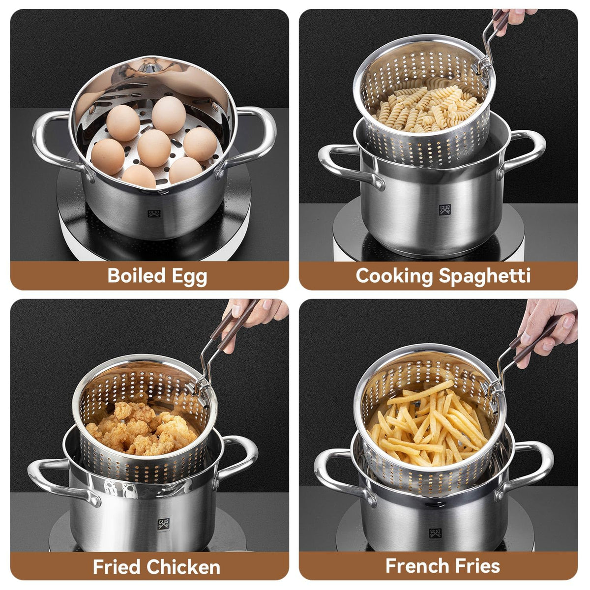4.0L Deep Fryer Pot with Basket and Lid G273