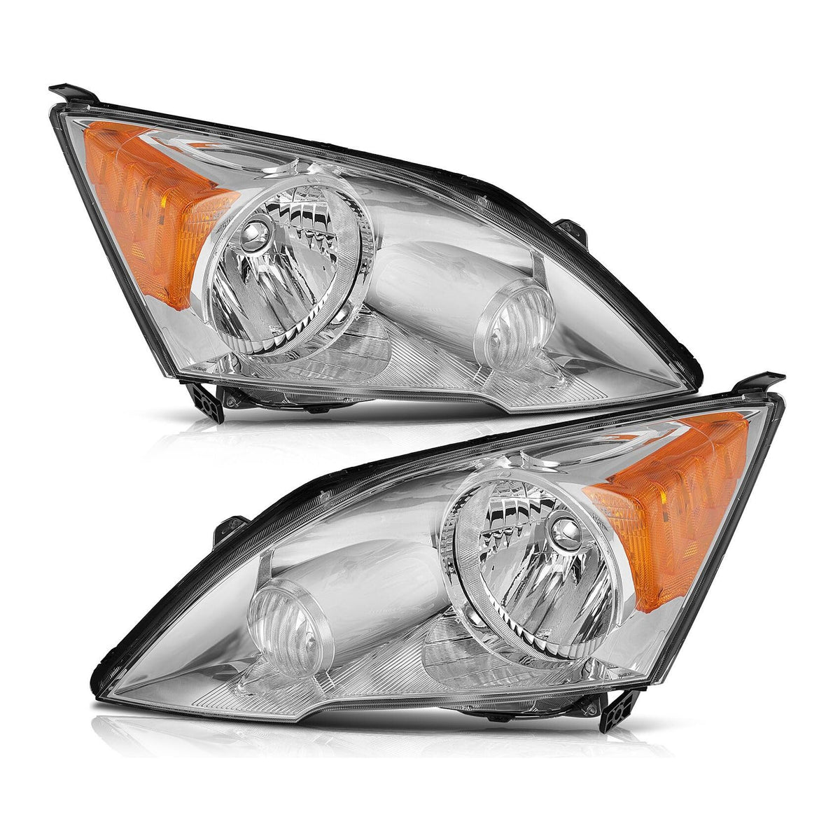 Headlight Left Right Lens Chrome Housing U48713