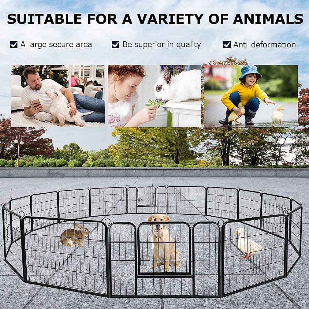 Heavy Duty Metal Fold Dog Playpen with Safety Door, 24 inch S7921