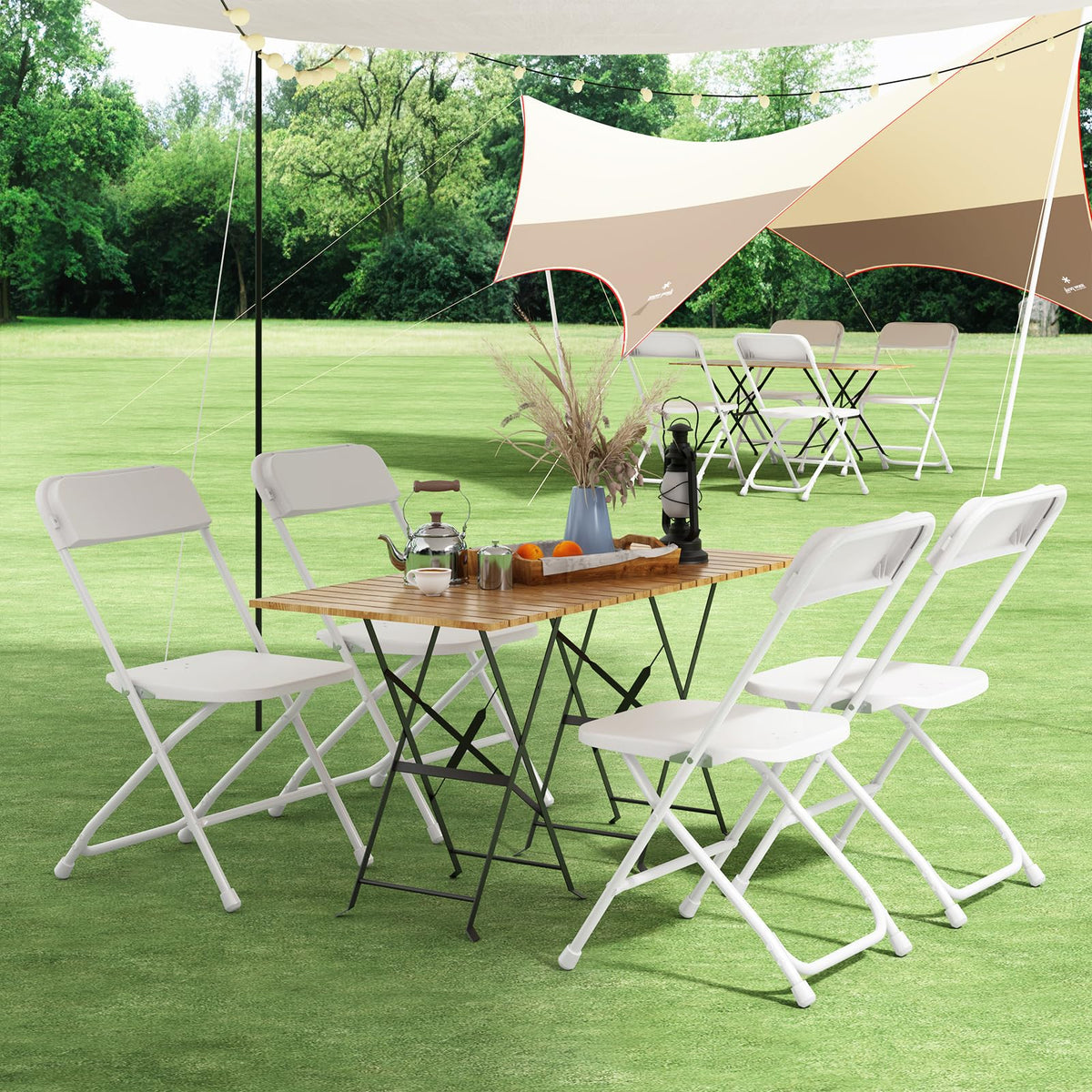 10 Pack Folding Chairs with Steel Frame U111