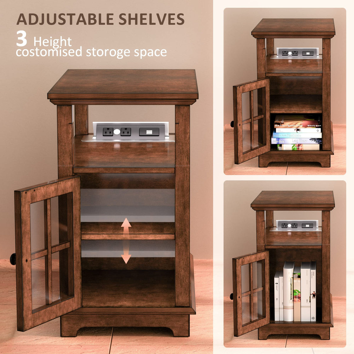 End Table with Charging Station and Storage K743
