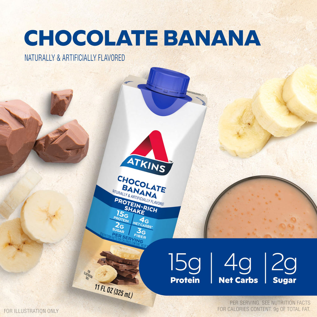 Chocolate Banana & Mocha Latte Protein Shake, 15g Protein, Keto Friendly O5740
