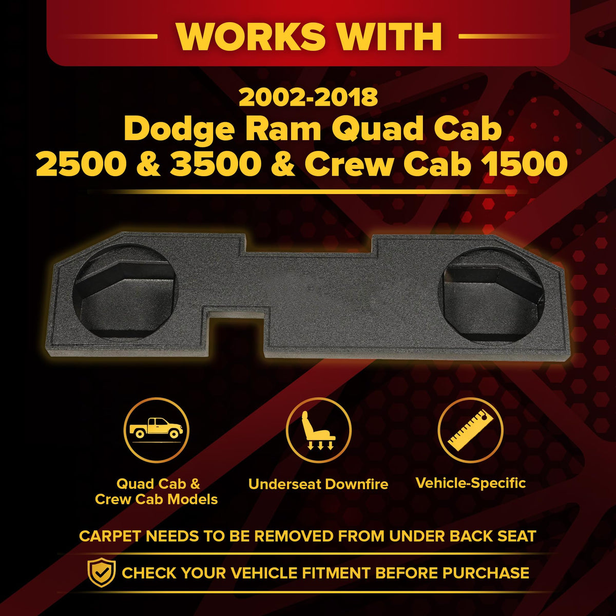 Dual 12" Underseat Subwoofer Box Y395