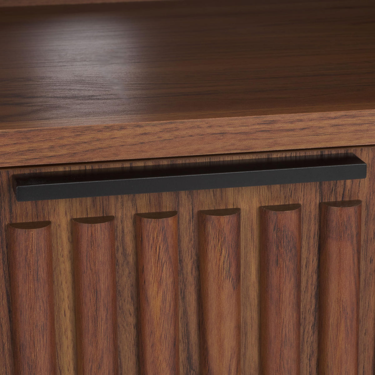 Walnut Brown Black 2 Drawer TV Stand E52594