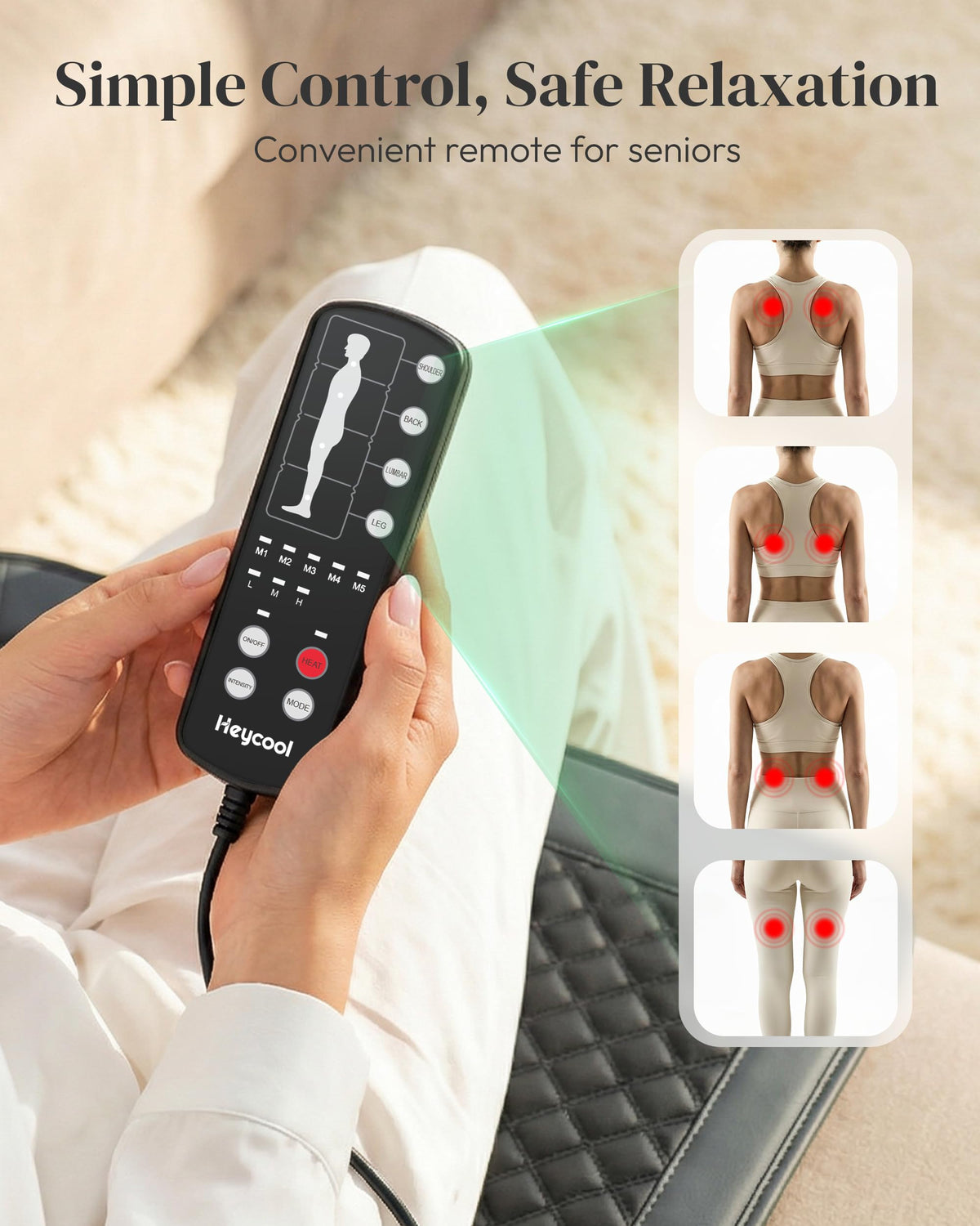 Full Body Massage Mat with Heat, 10-Motor Vibration Massage Pad, Foldable Memory Foam M39092