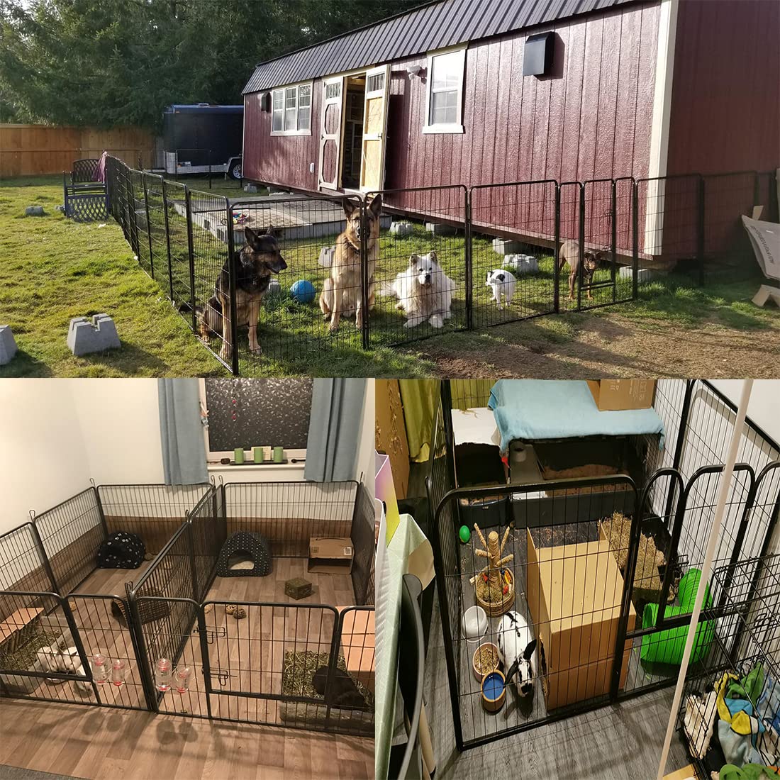 Heavy Duty Metal Fold Dog Playpen with Safety Door, 24 inch S7921