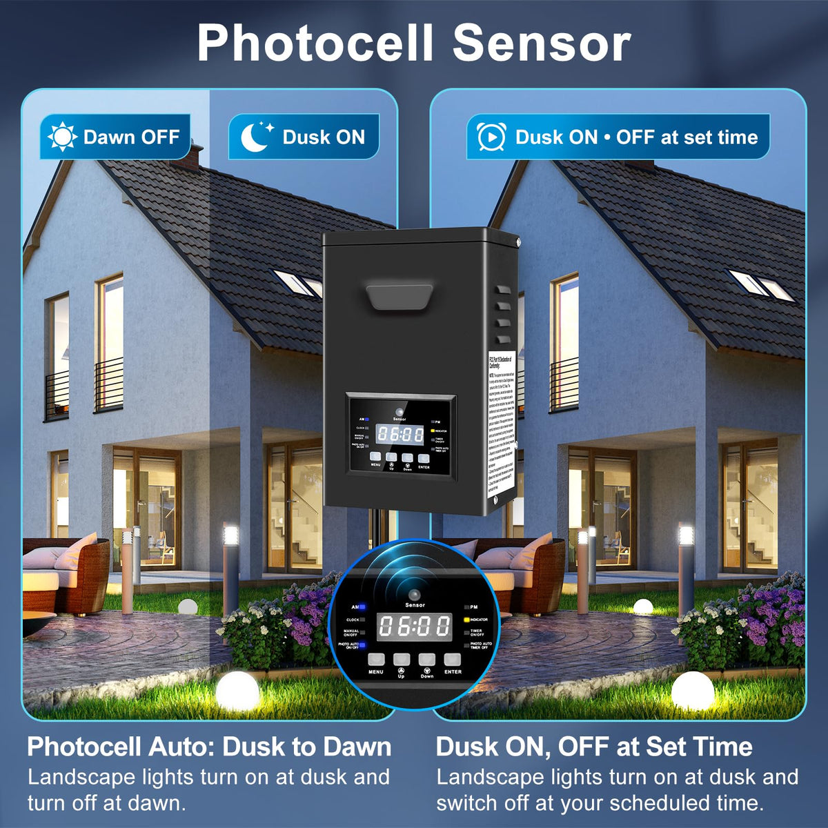 200W Low Voltage Landscape Transformer with Photocell Sensor & Timer S468127