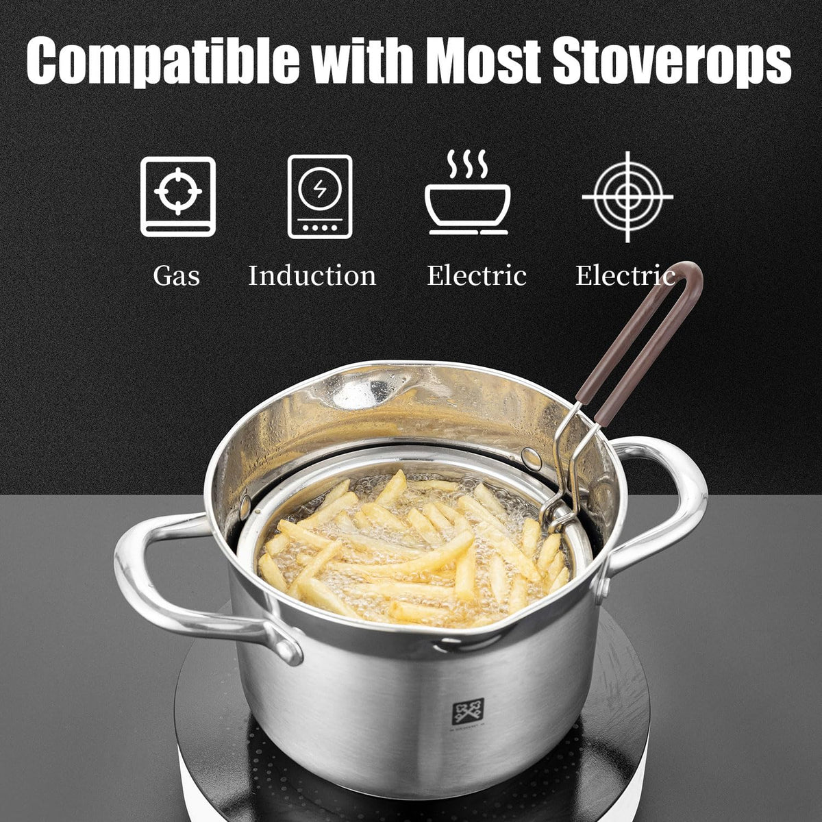 4.0L Deep Fryer Pot with Basket and Lid G273