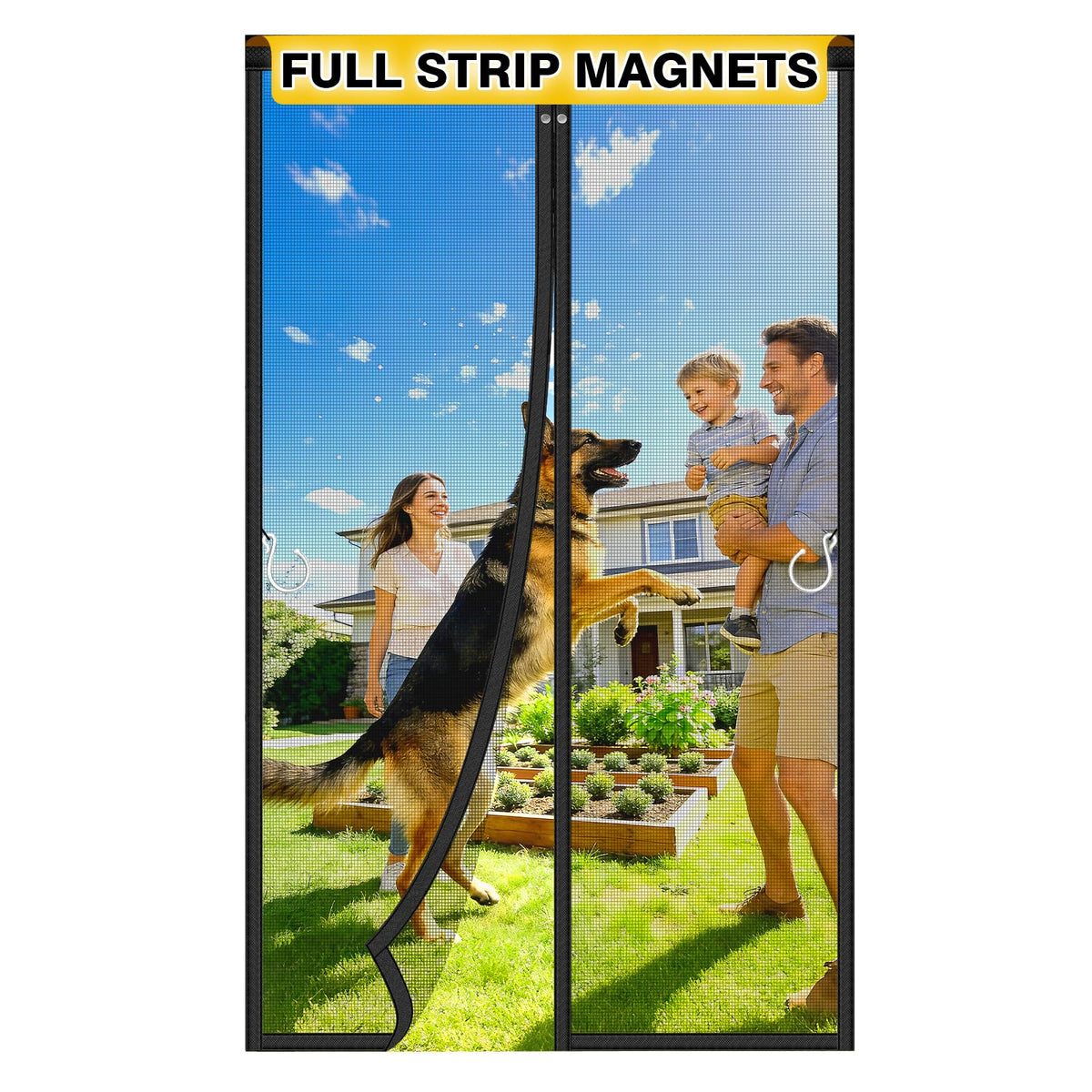 Magnetic Screen Door Fiberglass Mesh 32 x 80 Inch Black S570