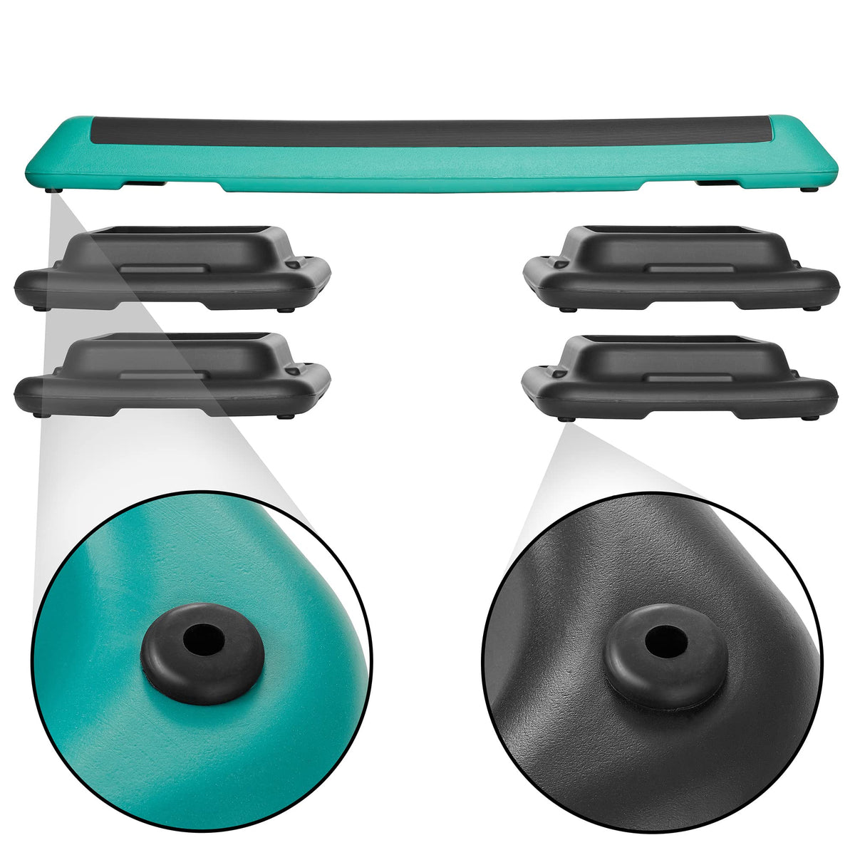 Adjustable Aerobic Exercise Step Platform with 4 Risers Y565117