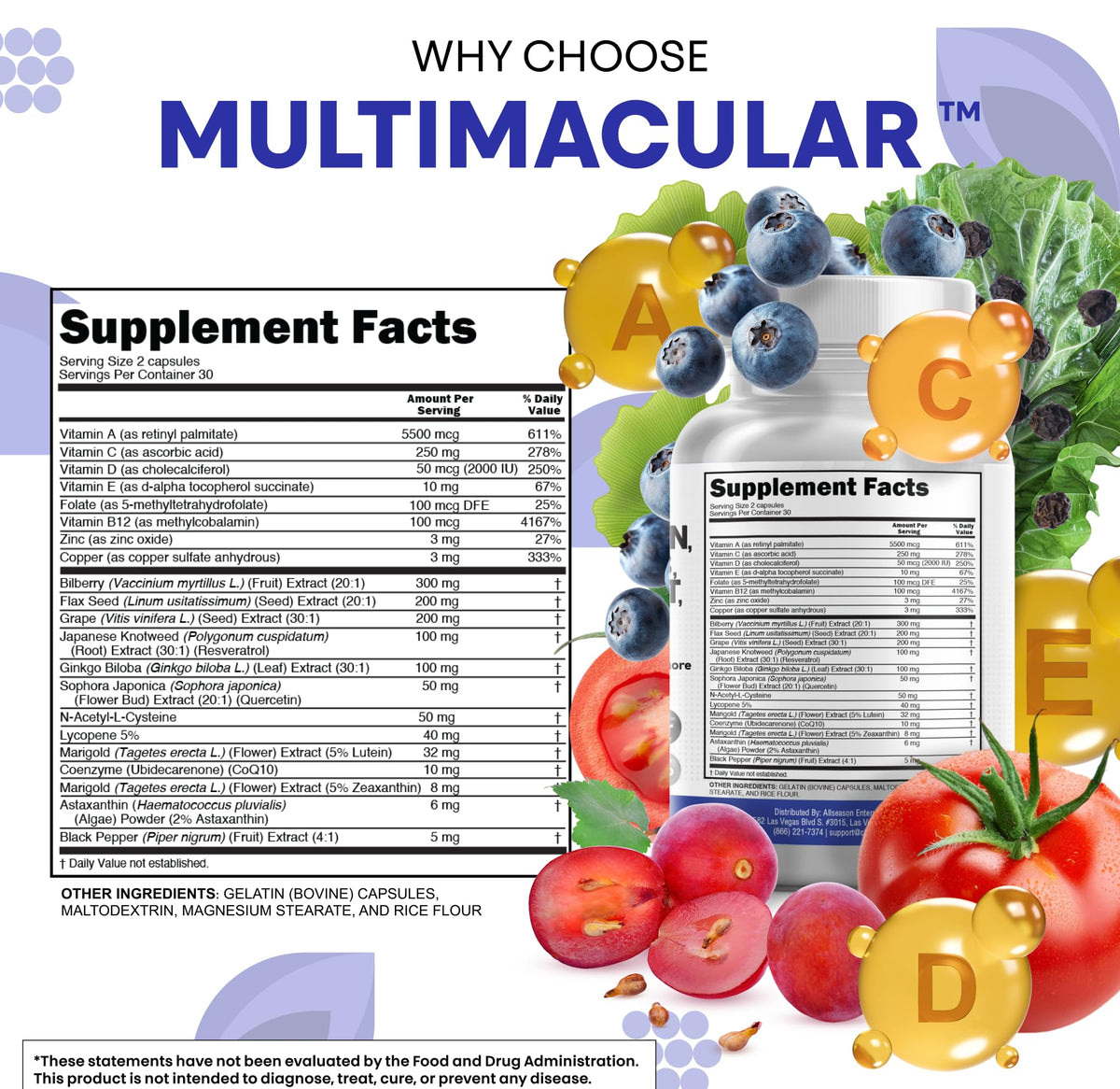 Eye Vitamins with Bilberry Lutein Zeaxanthin Supplement Y15309
