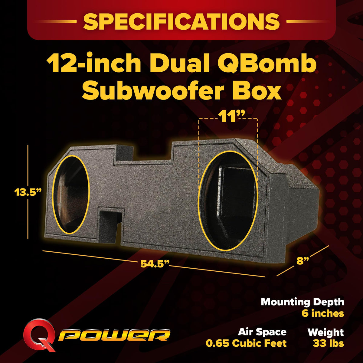 Dual 12" Underseat Subwoofer Box Y395