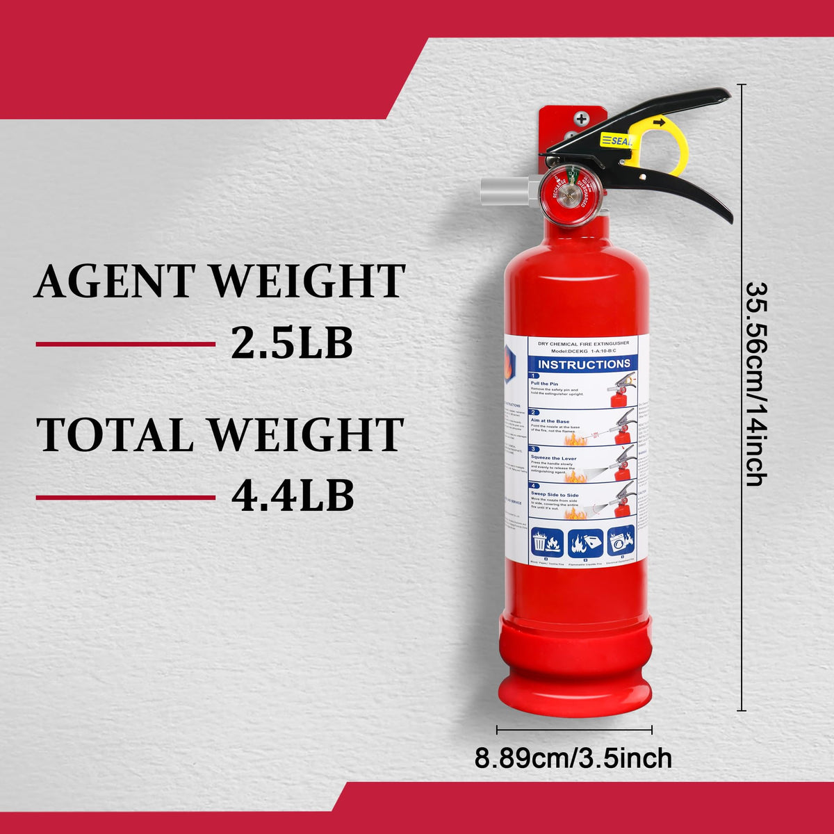 2.5lb Multi-Class Dry Powder Fire Extinguisher H45253