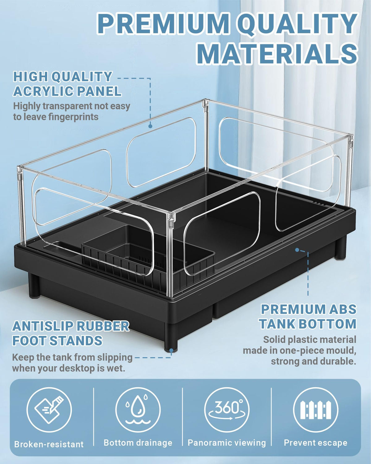 Small Turtle Tank Kit with Adjustable Lamp and Filter E31328