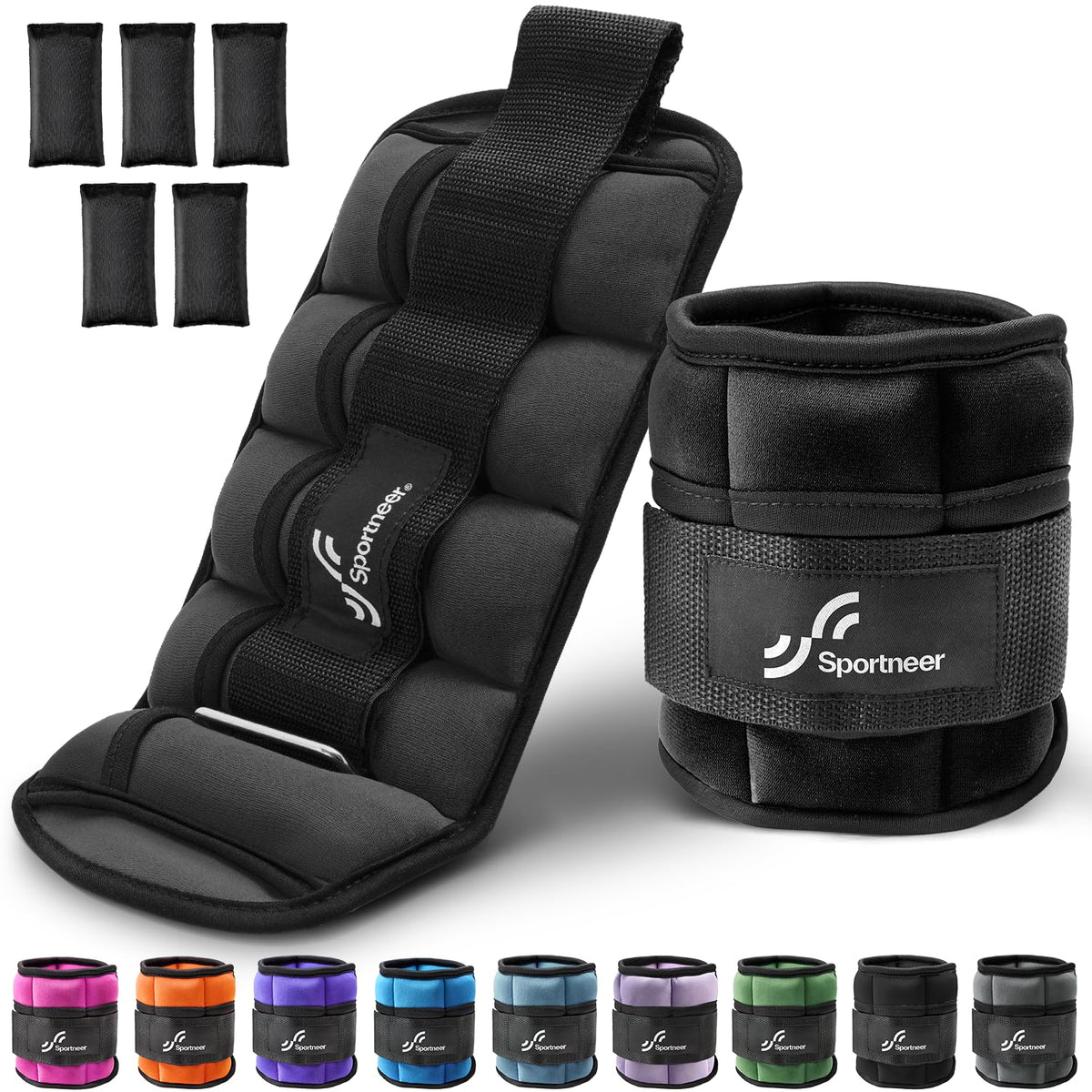 Adjustable Ankle Weights 2-7 lb per Pair W328