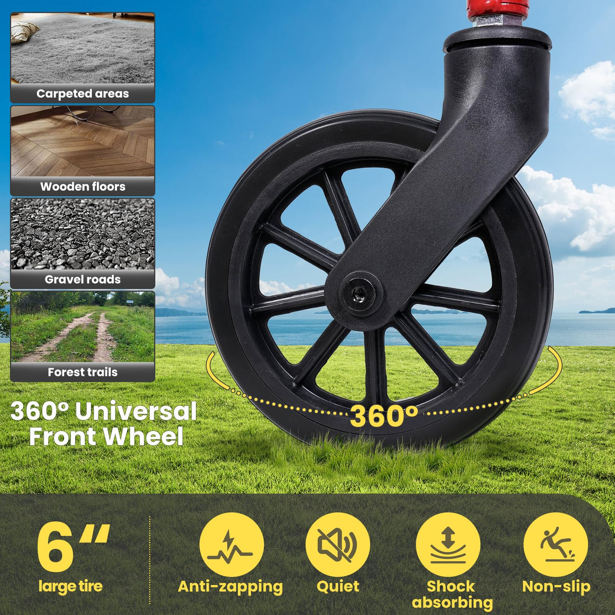 Heavy-Duty Rollator Walker with Seat Y7415