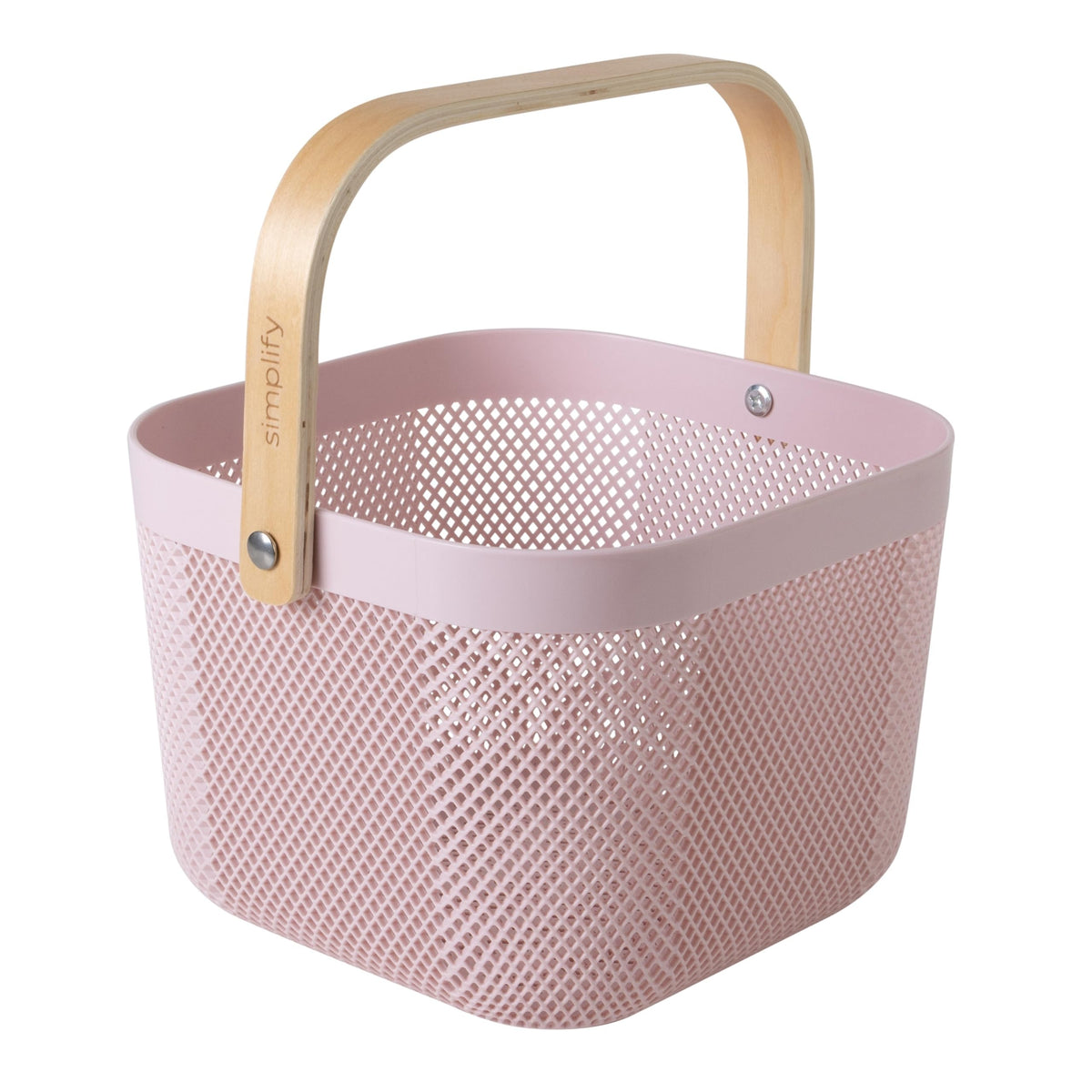 Small Mesh Storage Basket with Wooden Handle I284