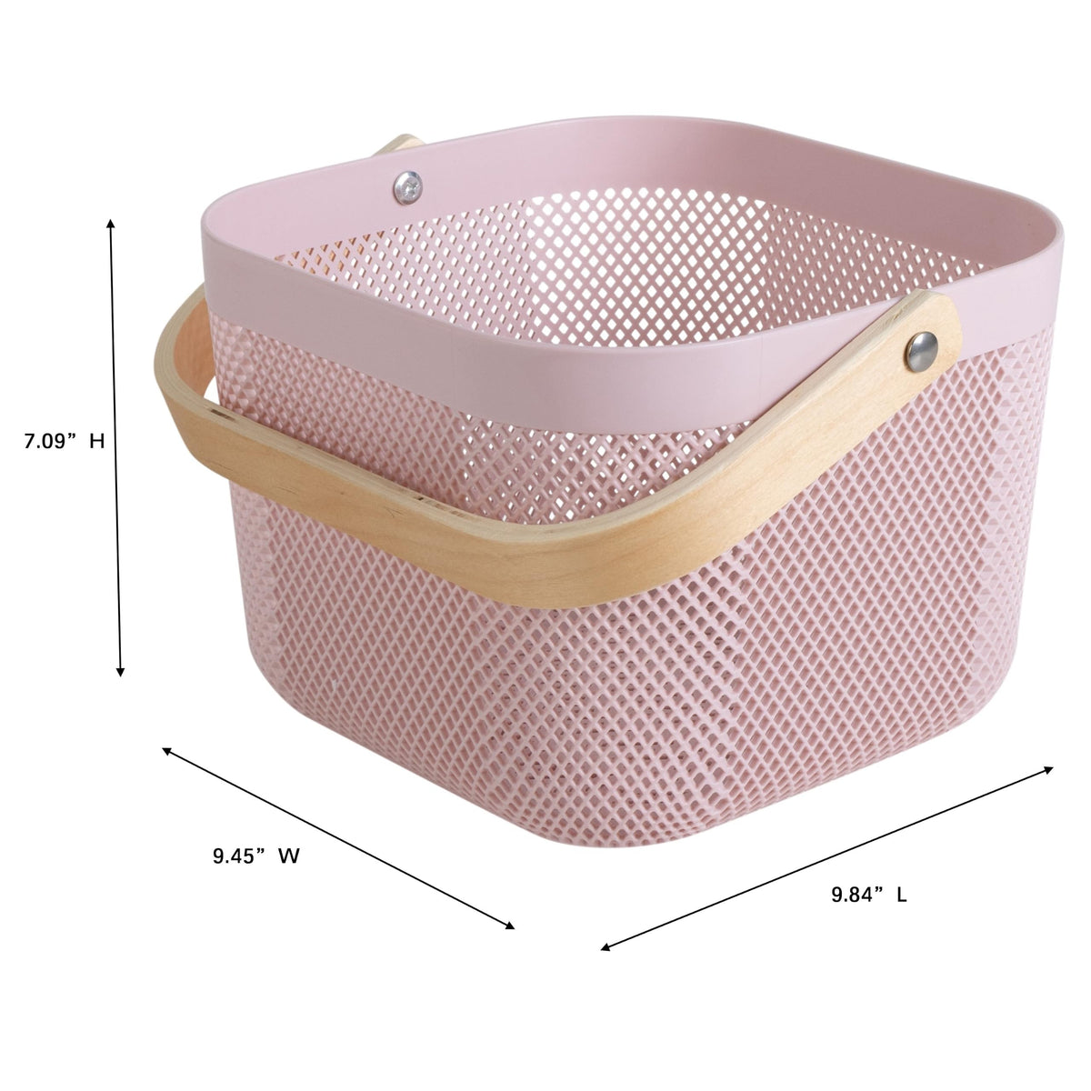 Small Mesh Storage Basket with Wooden Handle I284